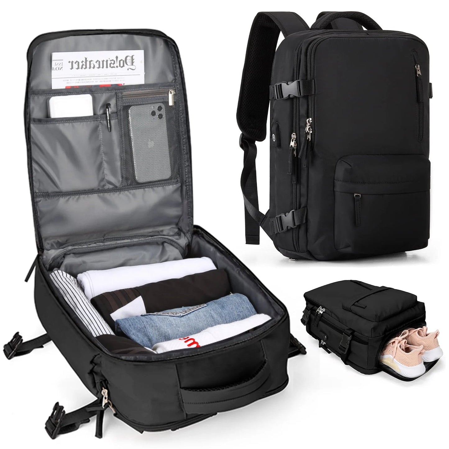 Backpack - Large waterproof travel bag for hiking and travel