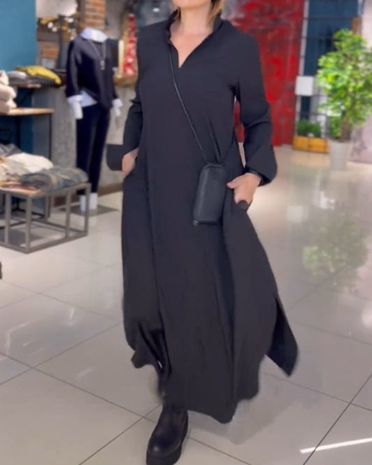 Women's Loose Dress with Slit | Maxi