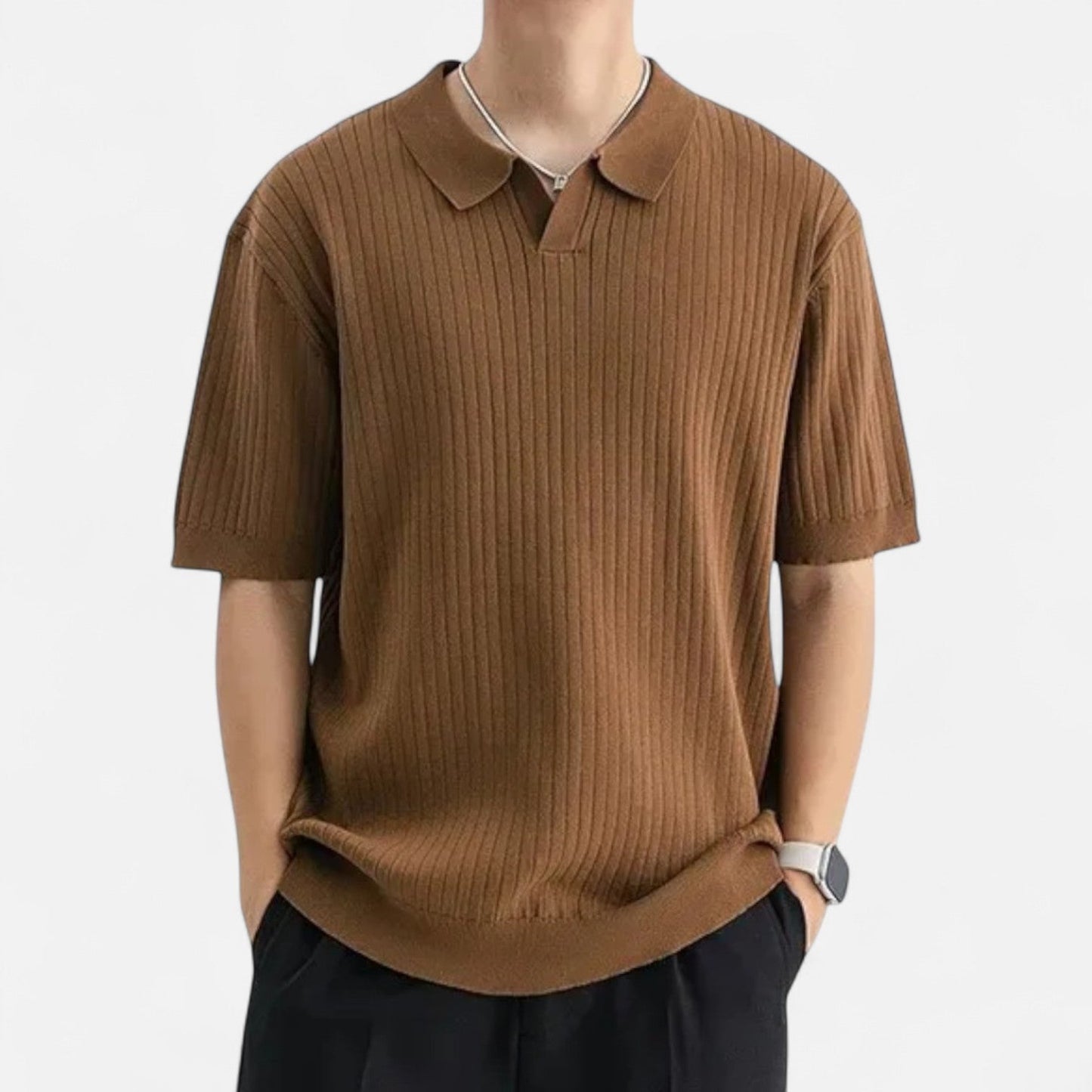 Ancient World | Silk Polo for Men – Breathable Short Sleeves for Summer Elegance