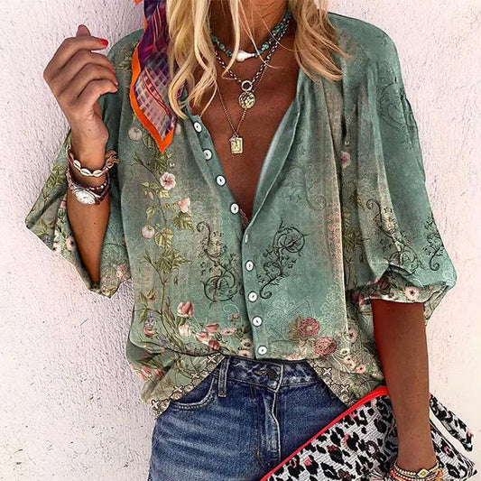 Beautiful Floral Blouse for Women - Olytrend