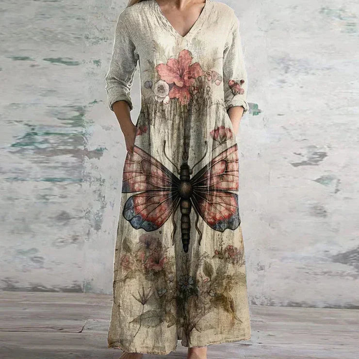 Vintage Chic Long Evening Dress