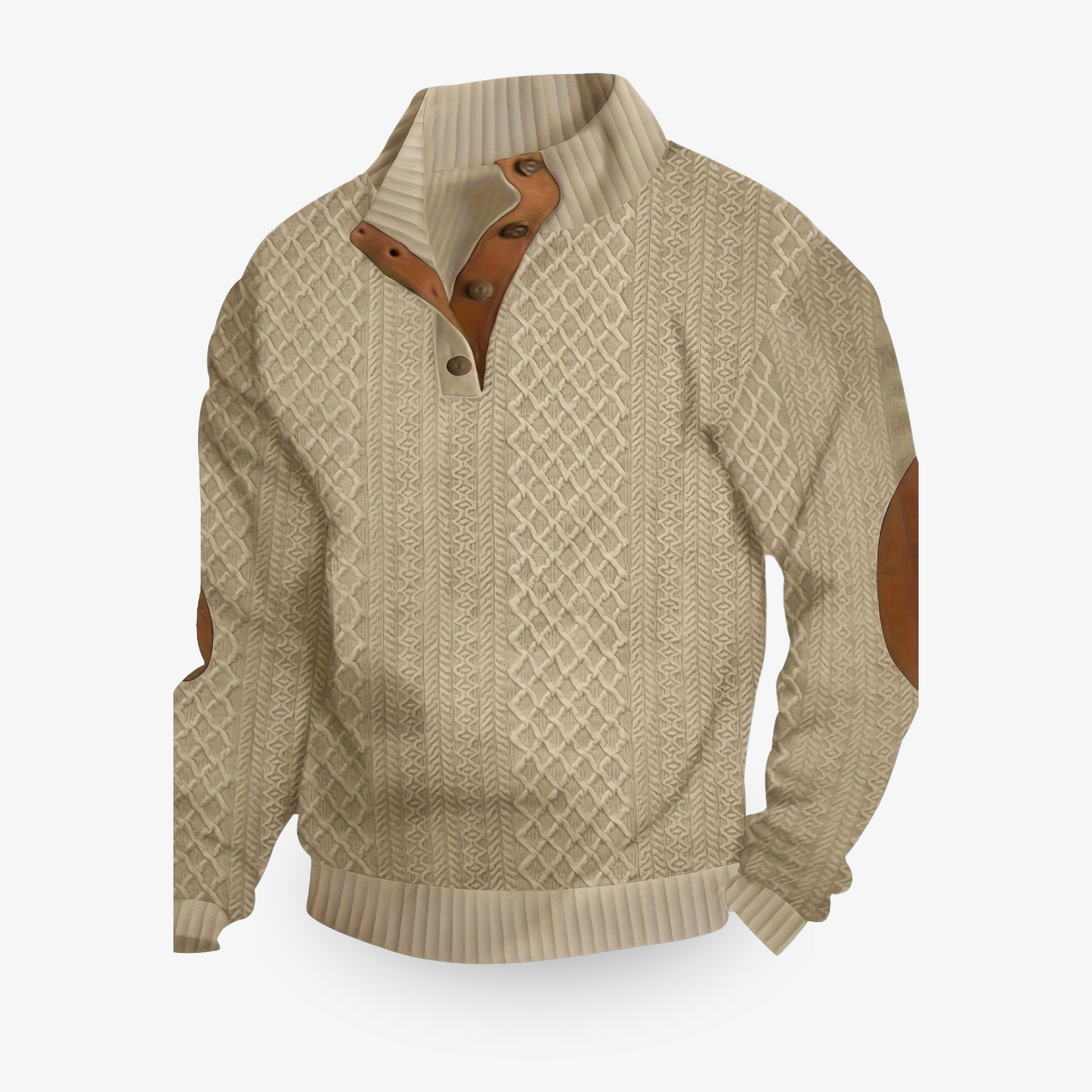 Aziz | Men's Sweater with Buttoned Collar — Timeless Warmth & Elegance