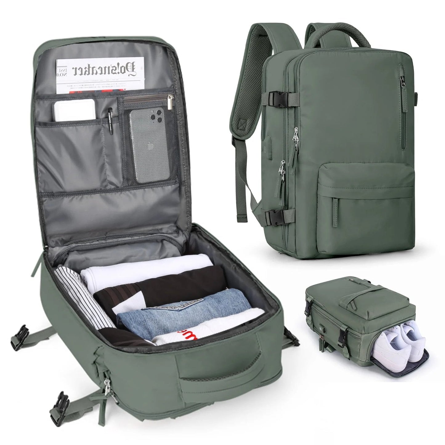 Backpack - Large waterproof travel bag for hiking and travel