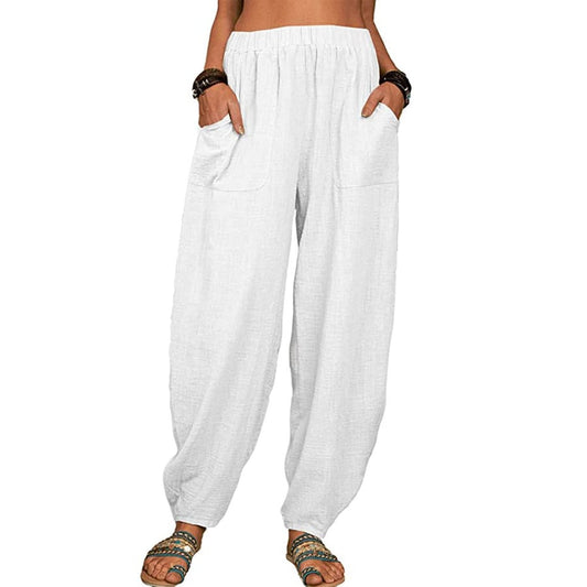 Zinzi - Casual harem pants in cotton and linen