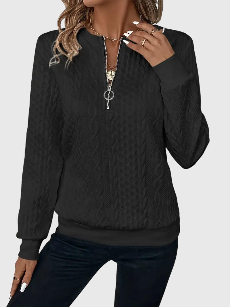 Warm Zip Up Knitted Sweater