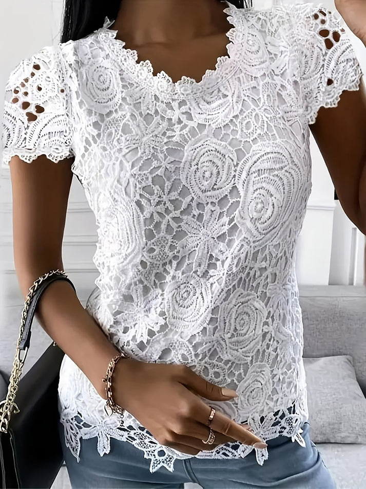 Amelie White Lace Blouse