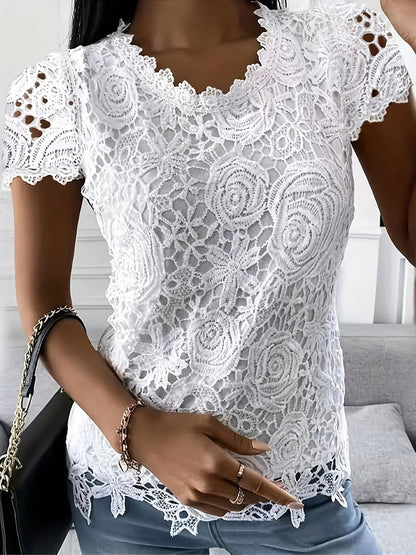 Amelie White Lace Blouse