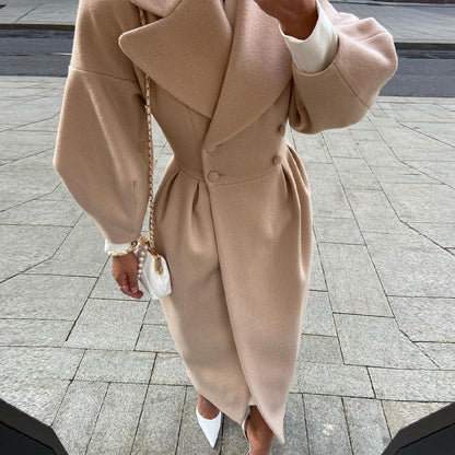 Women's trench coat | Double-breasted with lapels & long fit