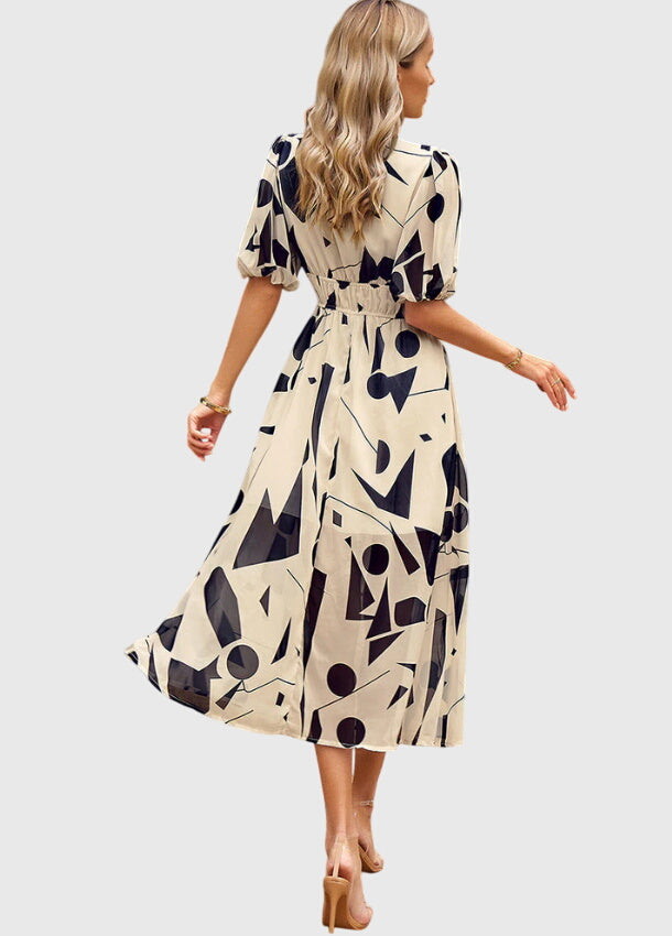 Chic Floral Knee Length Dress