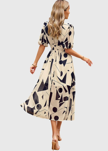 Chic Floral Knee Length Dress