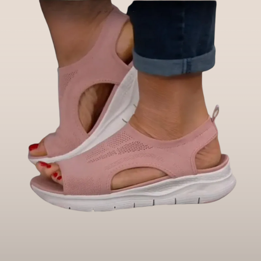 Women's sandals - Sporty slip-on - Breathable mesh - Cushioned sole