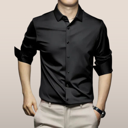 Victor - Long sleeve satin shirt