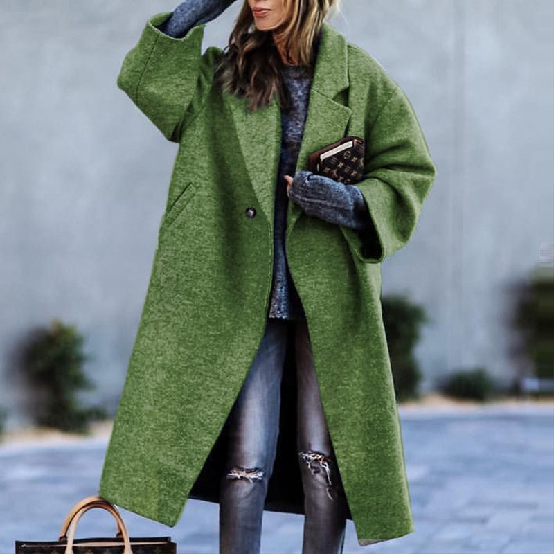 Women's Winter Long Coat | Checkered Pattern