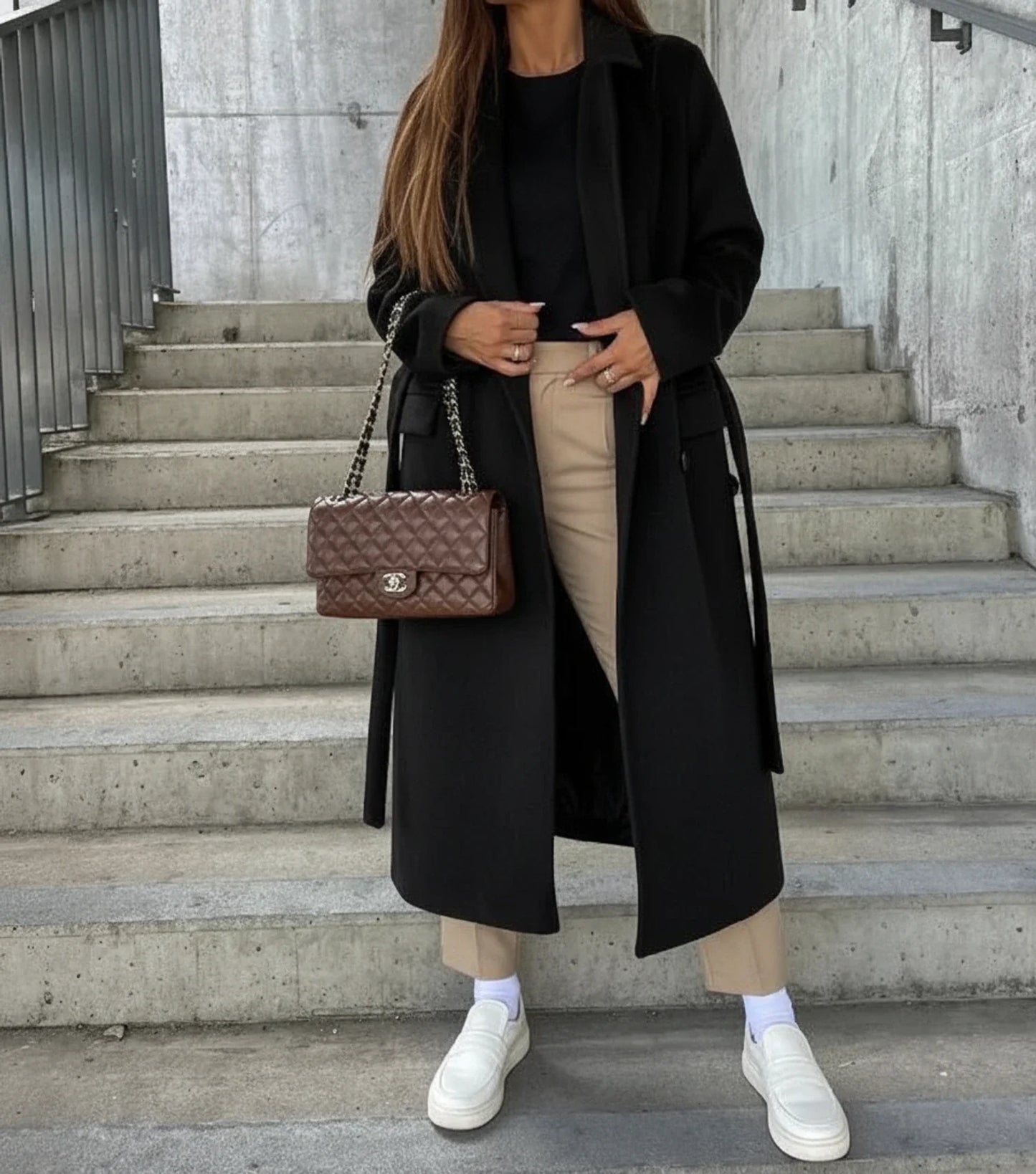 Warm Fitted Ladies Winter Parka Coat