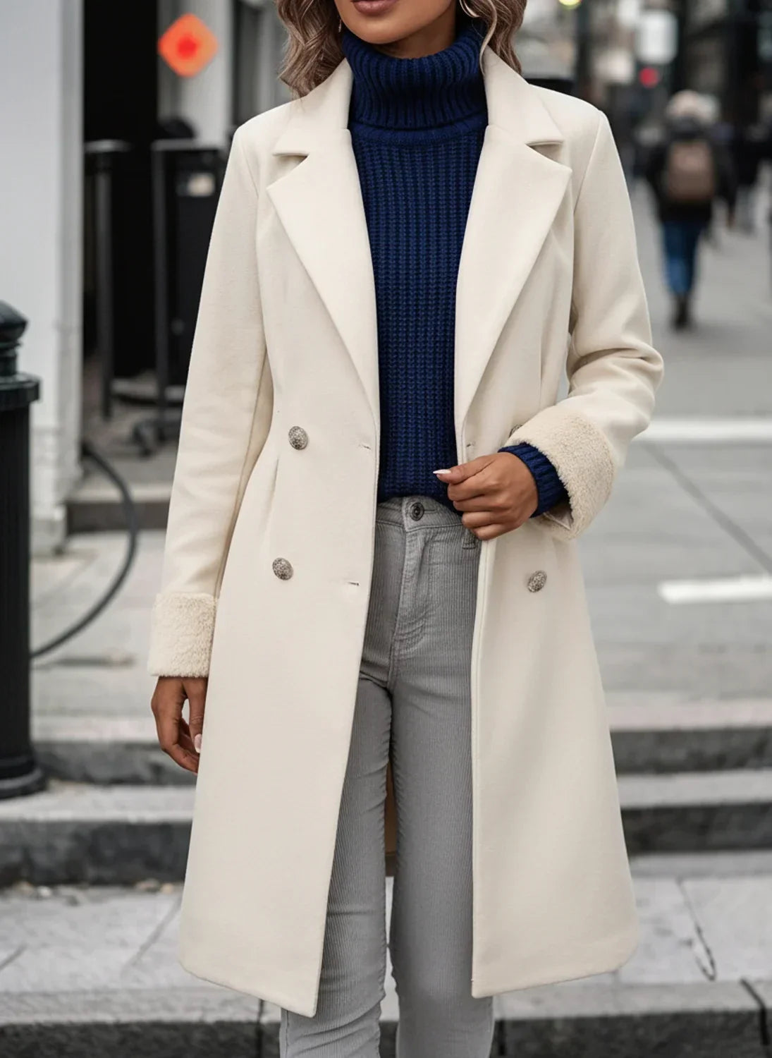 Warm Double Button Women's Winter Parka Coat - Olytrend