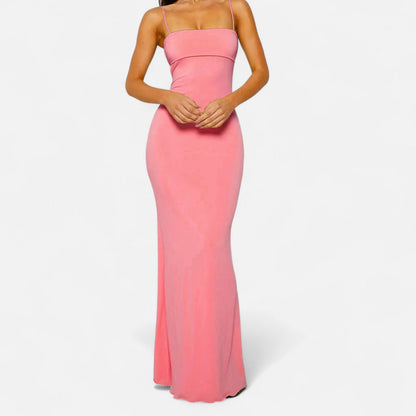 Ancient World | Long Backless Dress for Women – Elegant Draped, Modern Evening Seduction