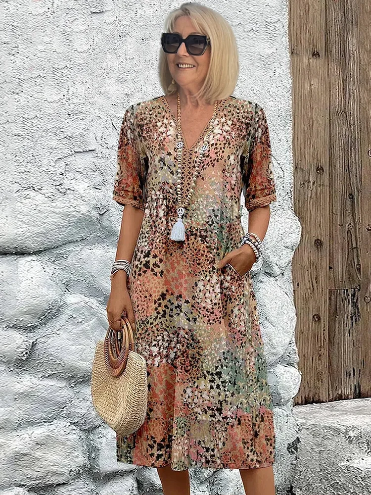 Vibrant Knee Length Party Dress
