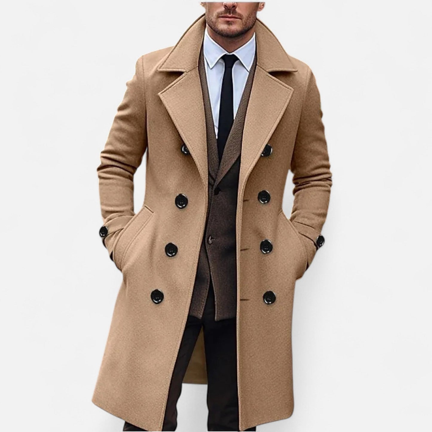 Ancient World | Men's Long Double-Breasted Overcoat