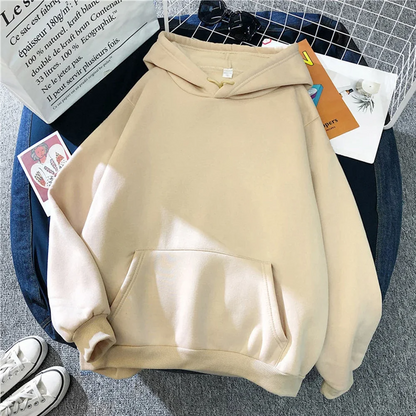 Women's hoodie - Oversized fit - Fleece - Kangaroo pocket - Ribbed edges - Casual style
