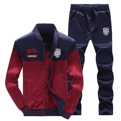 Athletic Mens Sports Tracksuit White Blue