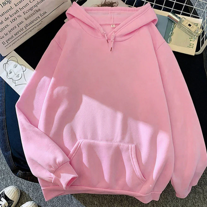 Women's hoodie - Oversized fit - Fleece - Kangaroo pocket - Ribbed edges - Casual style