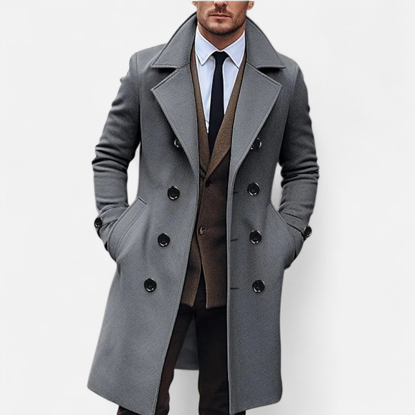 Ancient World | Men's Long Double-Breasted Overcoat