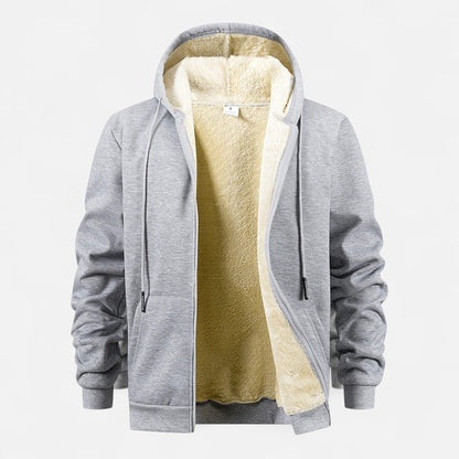 Ancient World | Men's Zip-Up Hoodie Jacket Lined with Fleece