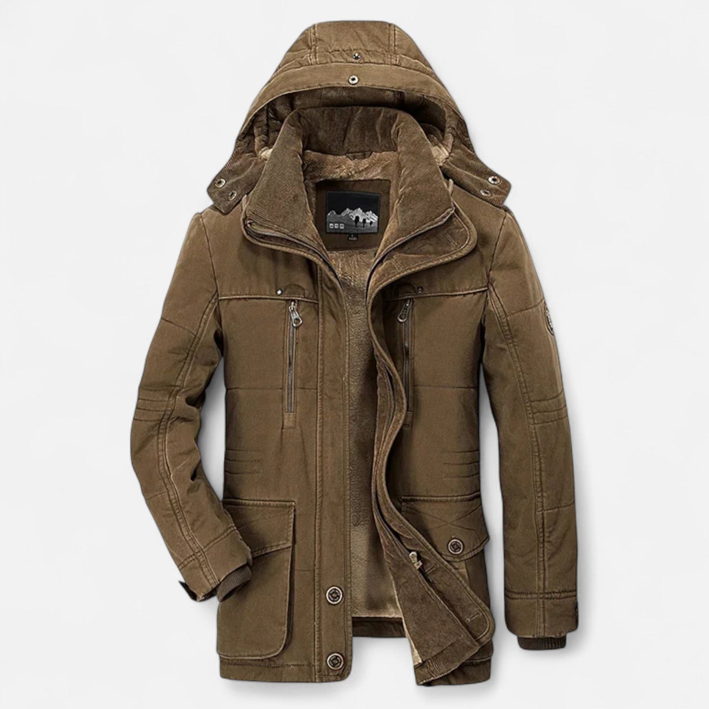 Ancient World | Thick Quilted Men's Parka with Hood