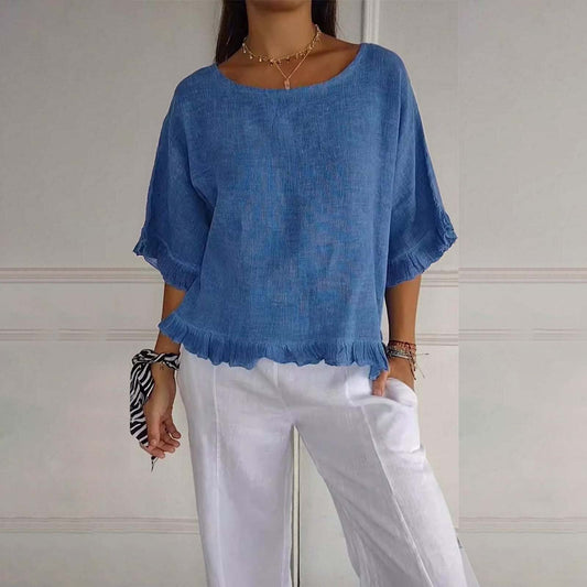 Women's blouse with ruffles | Loose fit