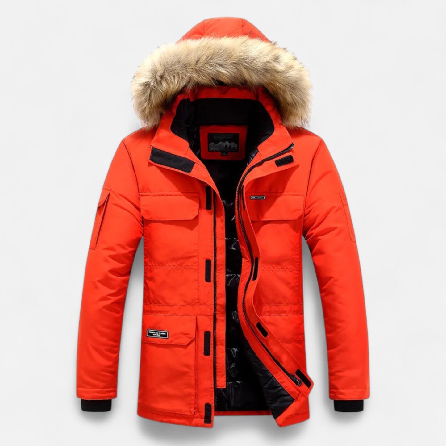 Ancient World | Men's Winter Down Parka with Hood and Fleece Lining