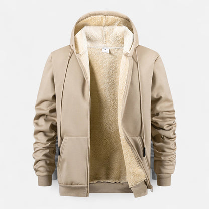 Ancient World | Men's Zip-Up Hoodie Jacket Lined with Fleece