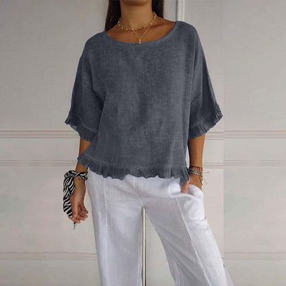 Women's blouse with ruffles | Loose fit