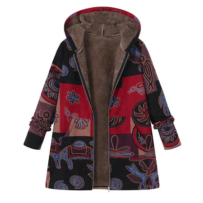 Warm Women's Spring Parka with Hood and Pockets