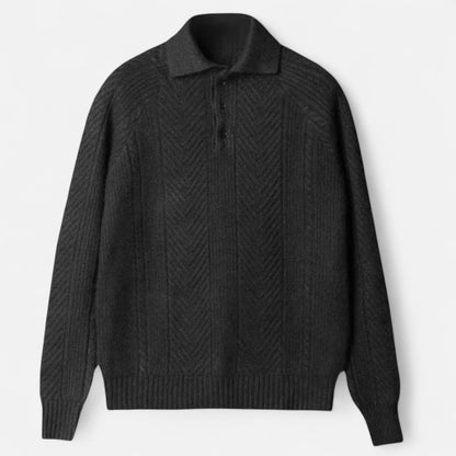 Ancient World | Long Sleeve Knit Polo Sweater