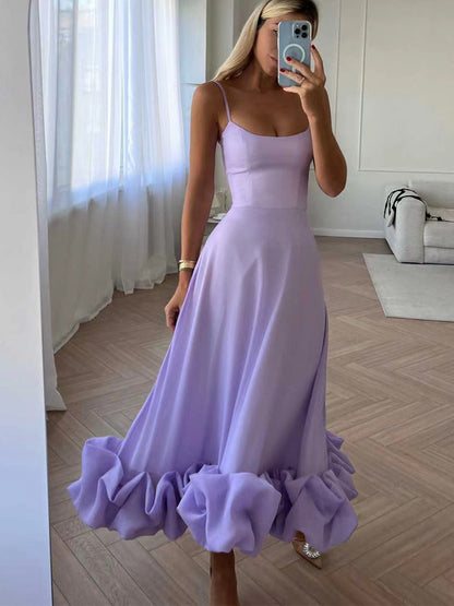 Beautiful Formal Ruffle Midi Dress