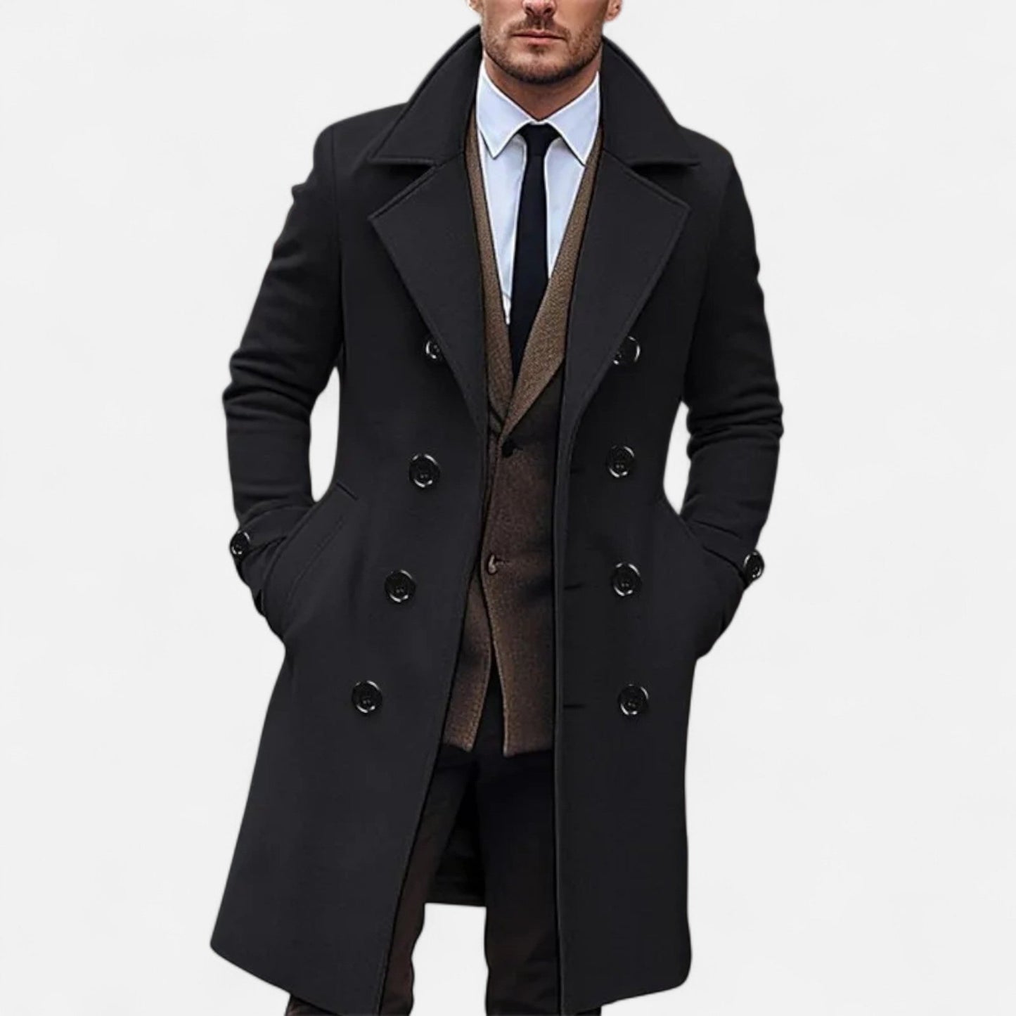Ancient World | Men's Long Double-Breasted Overcoat