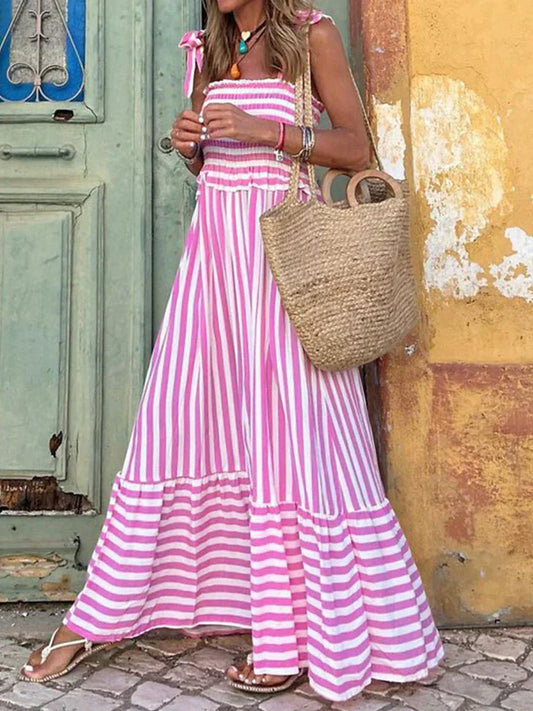 Beautiful Classic Stripe Sundress - Olytrend