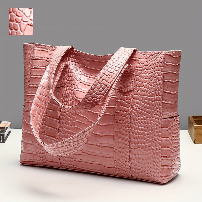 Women's Large Shoulder Bag | Embossed Tote
