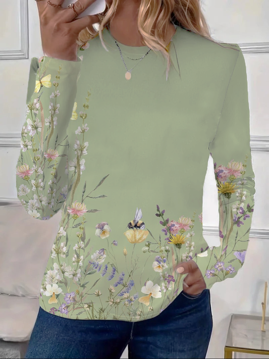 Women's blouse with long sleeves and print | Casual