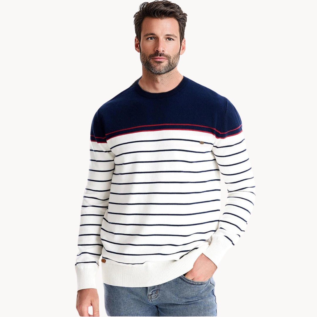 Alex | Cotton Sweater with Striped Pattern
