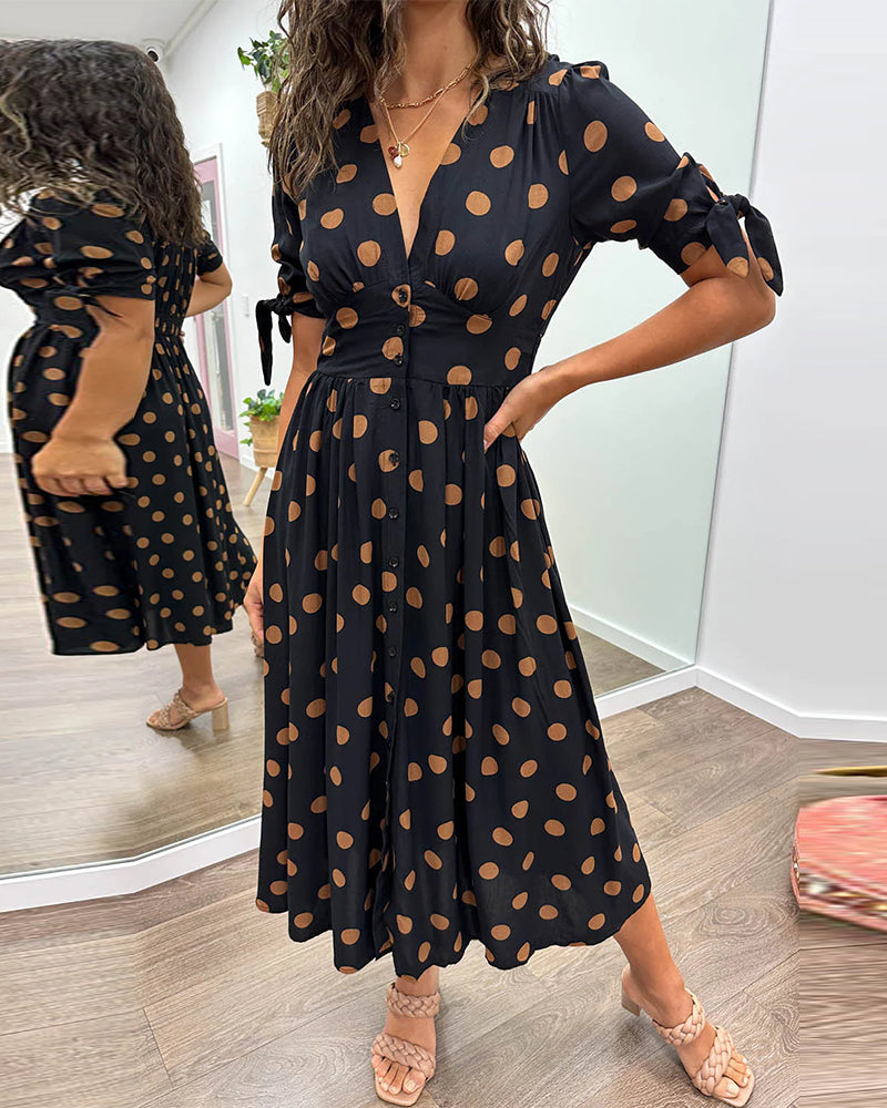 Chic Dot Pattern Women's Dress - Olytrend