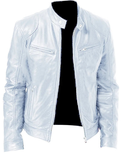 Brodie jacket in PU leather with stand-up collar