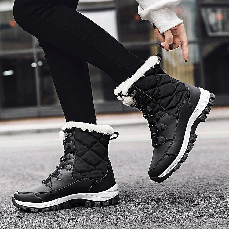 VELA™ | Women’s Winter Ankle Boots – Warm Lace-Up