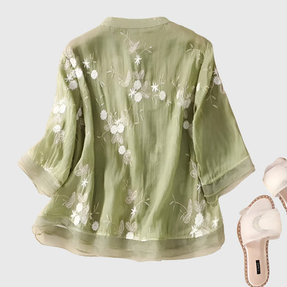 Beautiful Blouse With Floral Embroidery