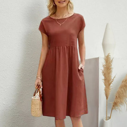 Women's Hannah Cotton Dress, Round Neck