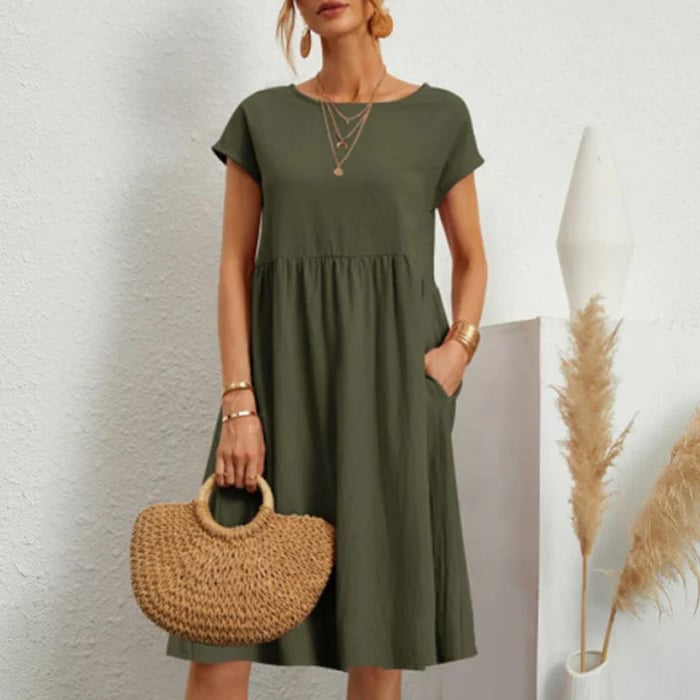 Women's Hannah Cotton Dress, Round Neck
