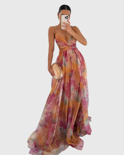Beautiful Flower Long Dress - Olytrend