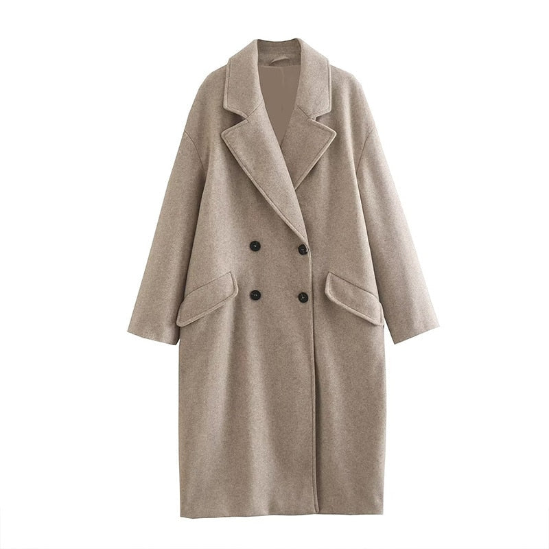 Zinaida | Long Crossed Coat for Women — Urban Style & Guaranteed Confidence