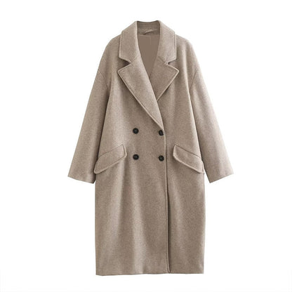 Zinaida | Long Crossed Coat for Women — Urban Style & Guaranteed Confidence