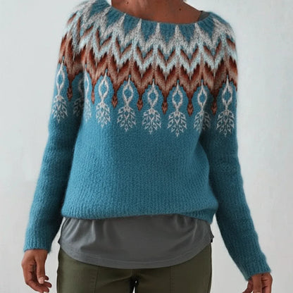 Warm Wool Crew Neck Sweater for Women - Olytrend